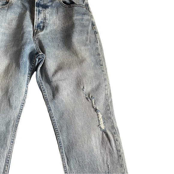 GAP Cone Denim High Rise Straight Crop Jeans Medium Indigo Wash Button Fly Sz 29 - Picture 5 of 11